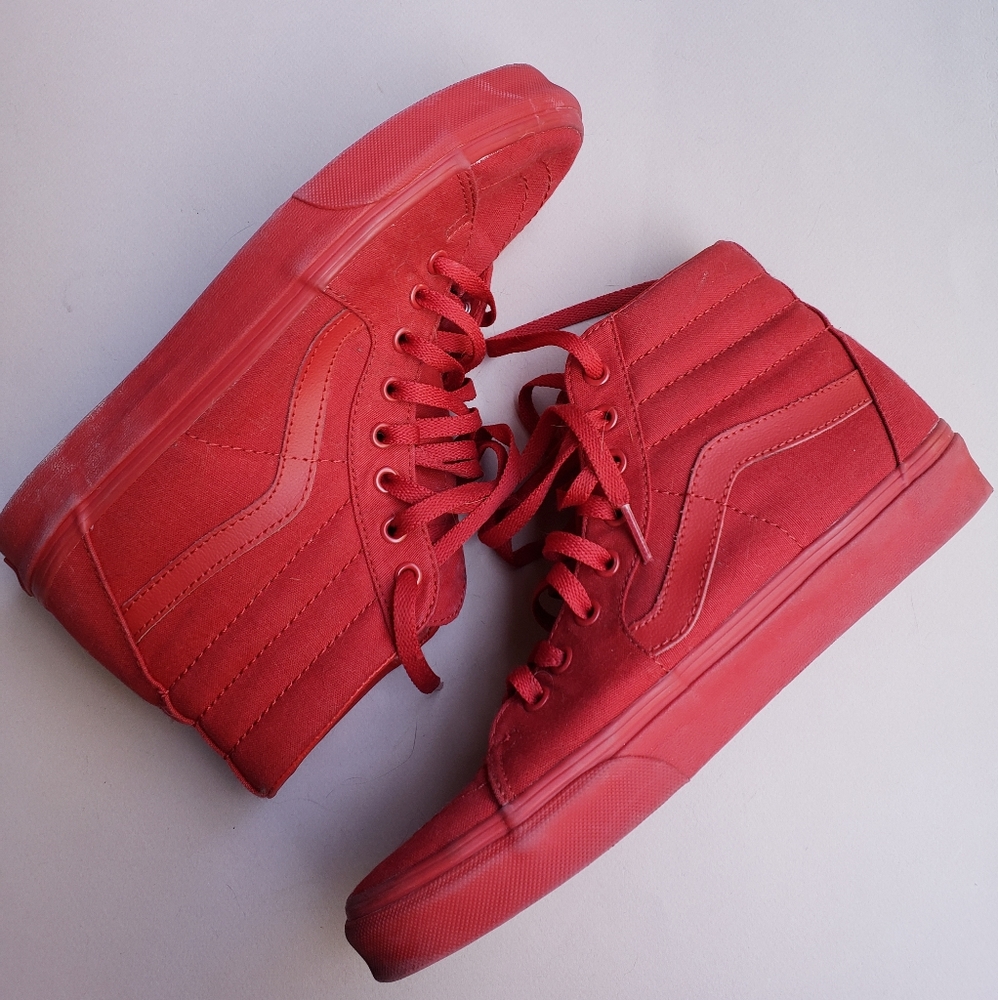 Red monochrome High top Vans
